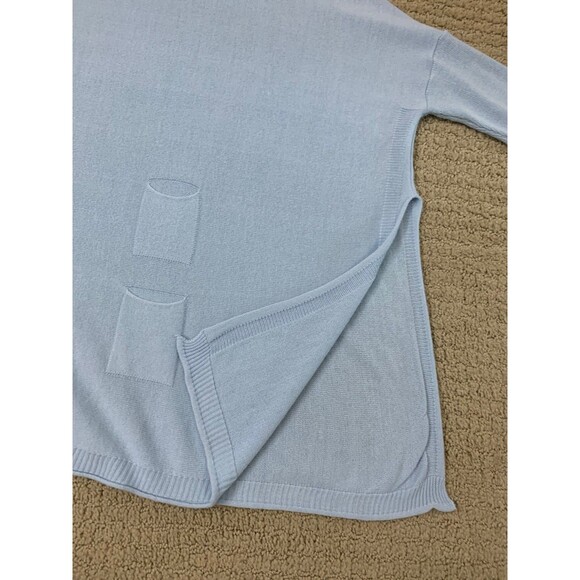 Mersea Catalina Oversized Crewneck Blue Lagenlook Side Slit Sweater Womens OS - Picture 9 of 12